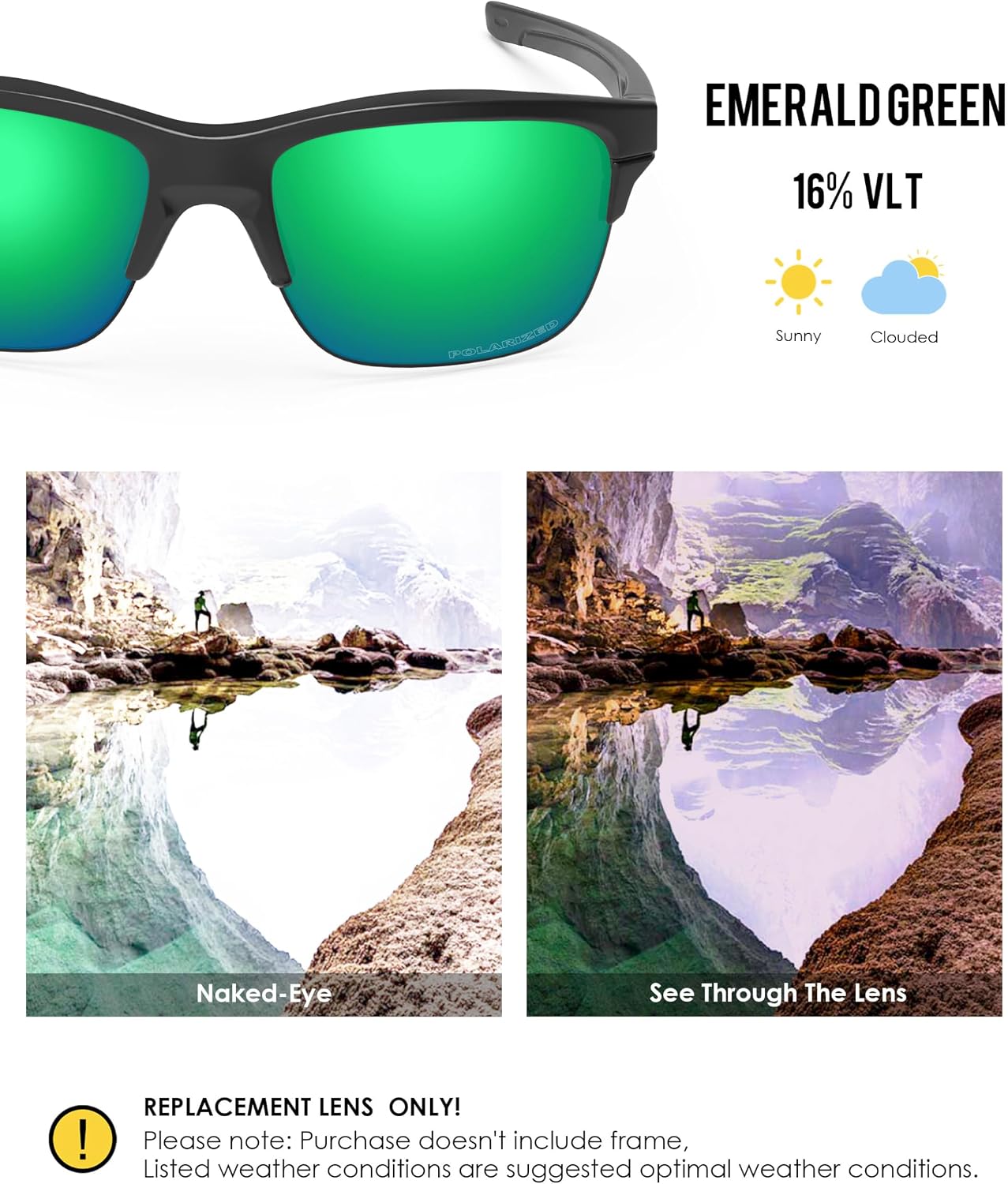 BLAZERBUCK Anti-salt Polarized Replacement Lenses for Oakley Thinlink OO9316 Sunglass