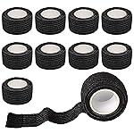 Gondiane 9 Pack 1 x 5 Yards Self Adhesive Bandage Wrap Self Stick Wrap for Ankle, Wrist, Finger, Sports, Breathable Cohesive Vet Tape for Pets (Black)