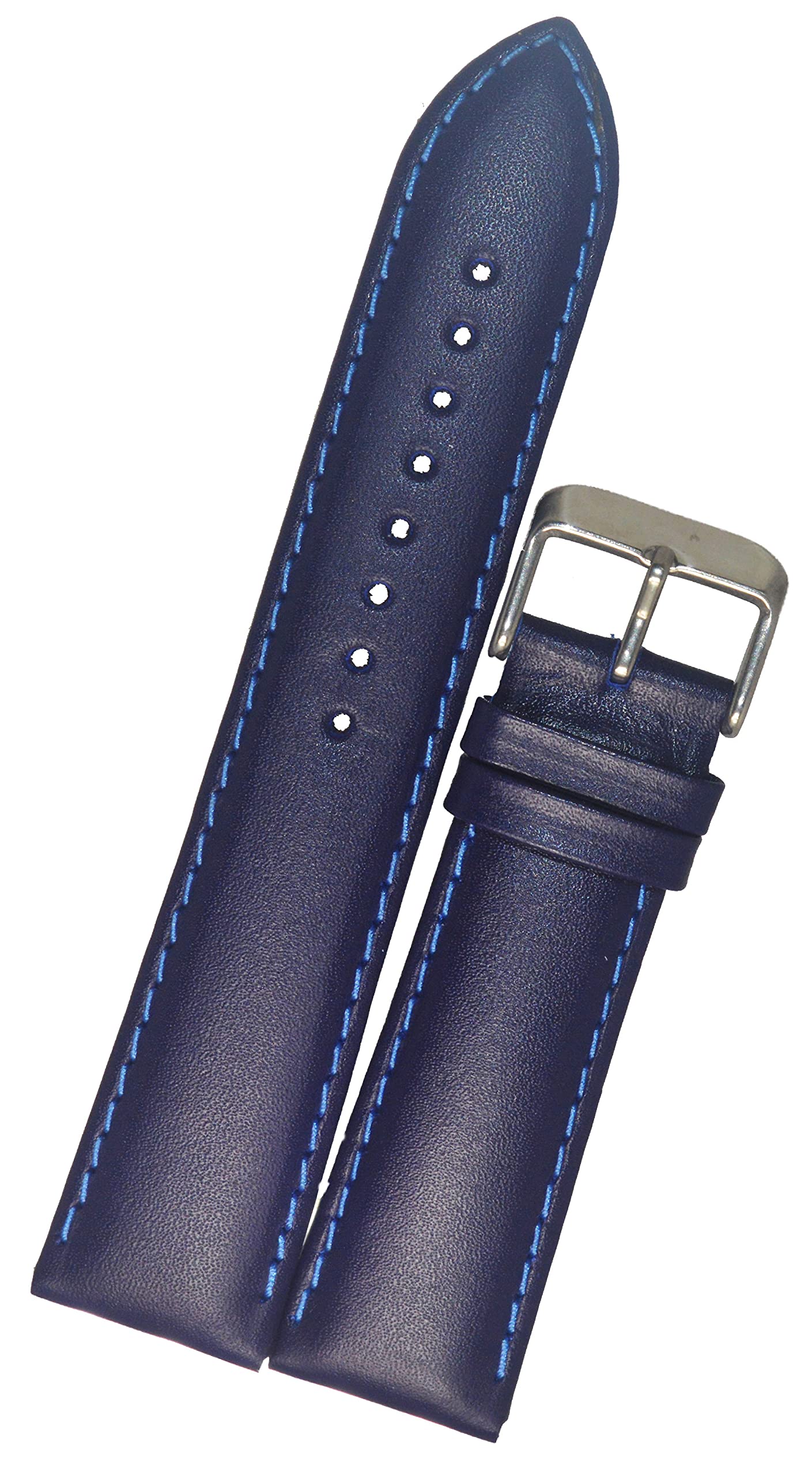 SURU® 22mm Plain Padded Ogive Tip Leather Watch Strap / Watch Band for Men Women (Colour - Blue / Width Size -22mm) T162 (B0B2N3RN1N) Amazon Price History, Amazon Price Tracker