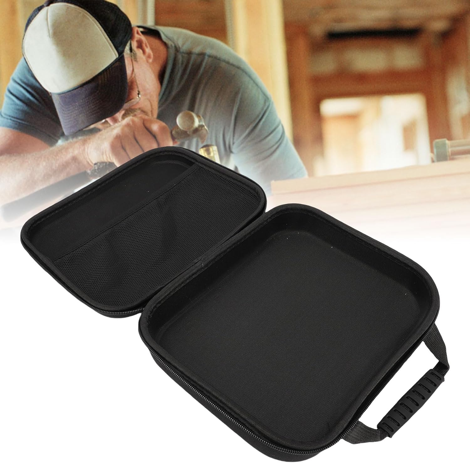 Garosa Electric Drill Hard EVA Tool Storage Bag with Mesh Pocket Shockproof Scratchproof for Power Tools Accessories