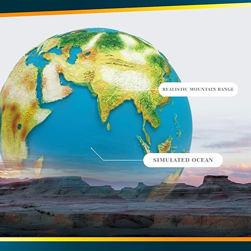 Miniatura 4 de Himalayan Glow Lámpara de luz de luna impresa en 3D con soporte de madera y control remoto regulable, LED recargable con lámpara de luna de 16