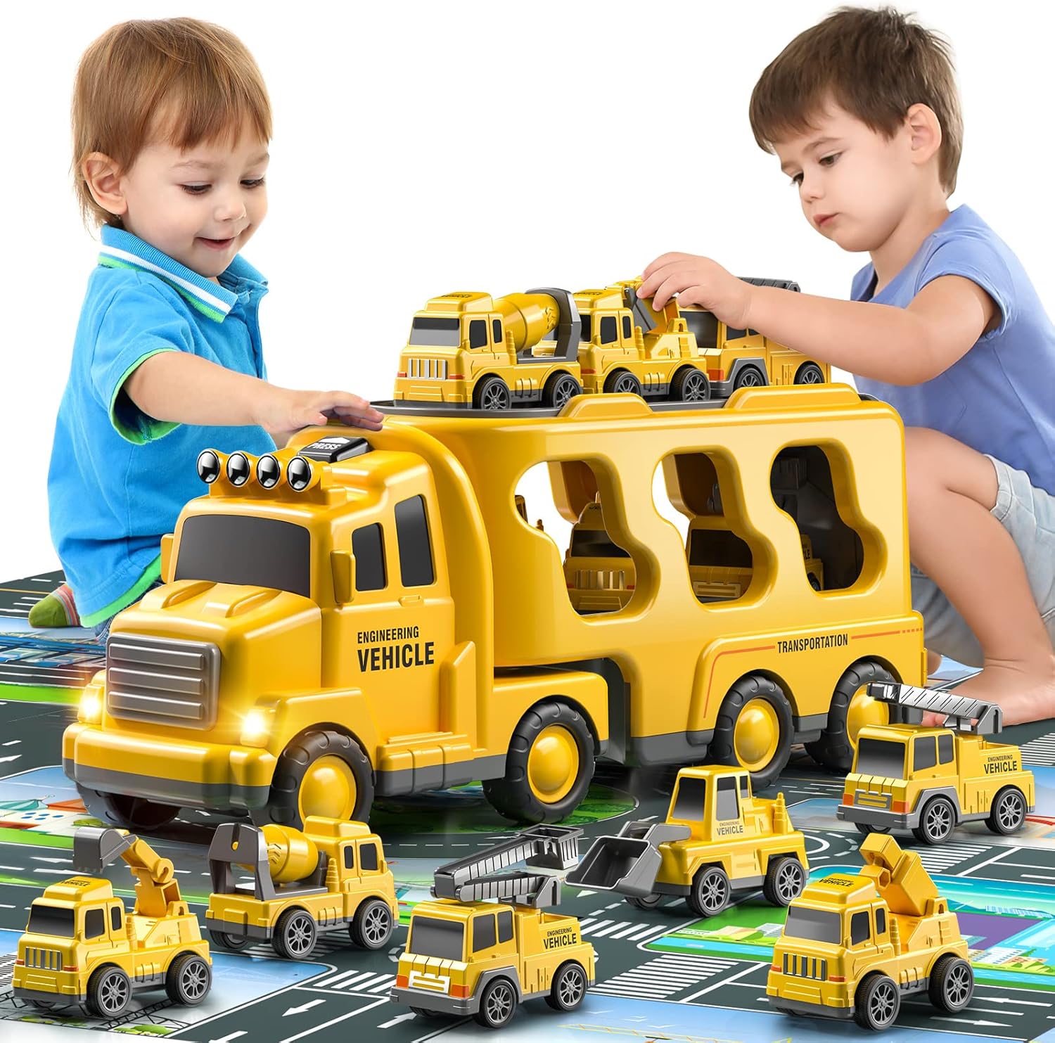 Buy TEMI Construction Truck Toys Car for 3 4 5 6 Year Old Toddlers Boys