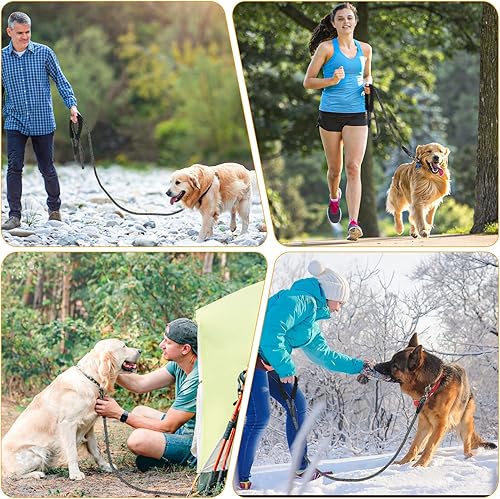 Miniatura 6 de NTR Correa de perro resistente de 15 pies, correa larga con gancho giratorio bloqueable, hilos reflectantes y mango cómodo, correa para perro para