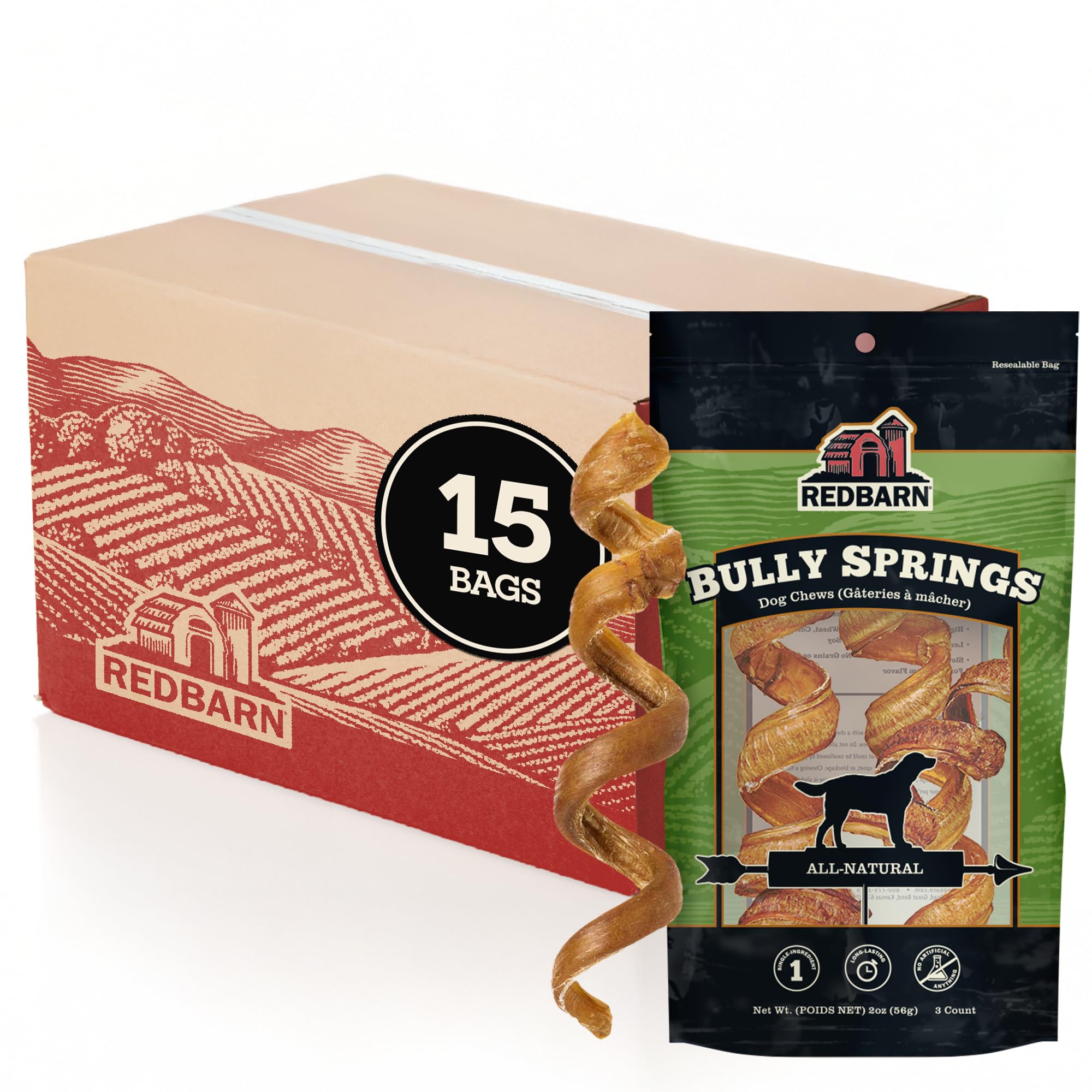 Redbarn Pet Products Bully Springs for Dogs, 3-Count, Pack of 15
