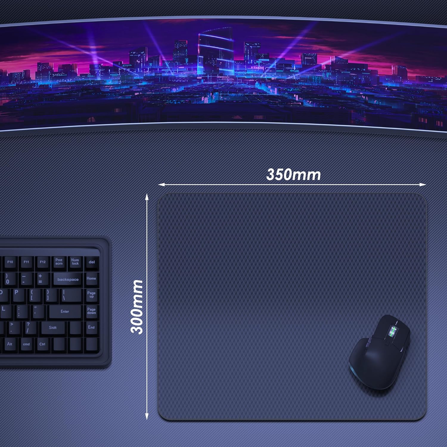 ماوس باد زجاجي للألعاب 300×350 مم – سطح محفور عالي...
