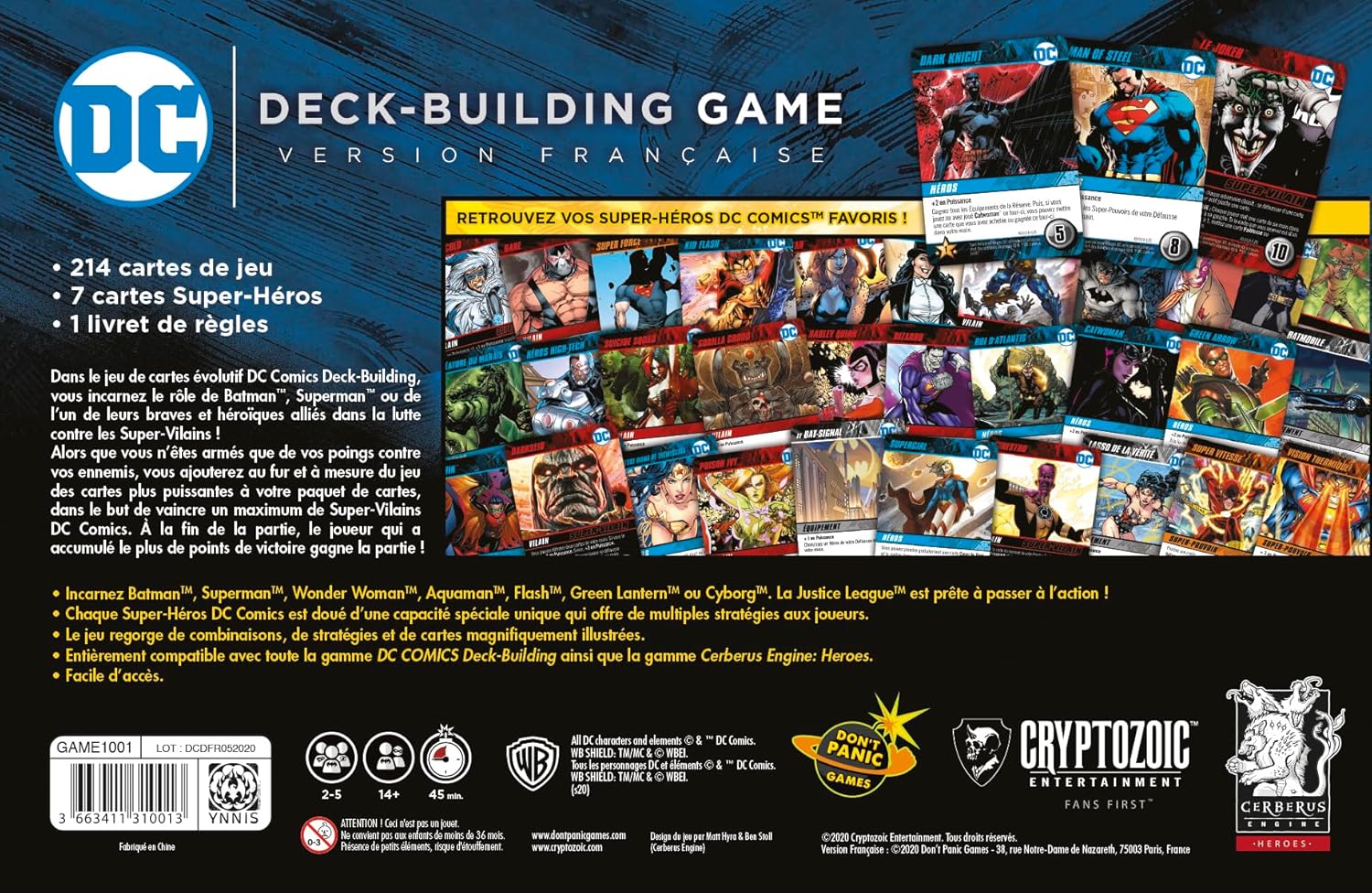 Cryptozoic game1001 – DC Comics Deck Building Card Game – French Version