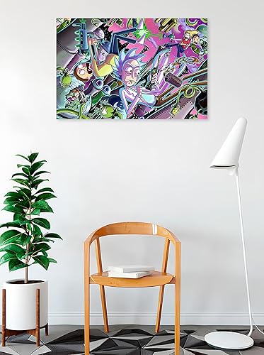 Miniatura 2 de BUY ART FOR LESS Póster de dibujos animados de Rick and Morty Chaos con licencia oficial de Rick and Morty Chaos, 36 x 24 pulgadas, impresión
