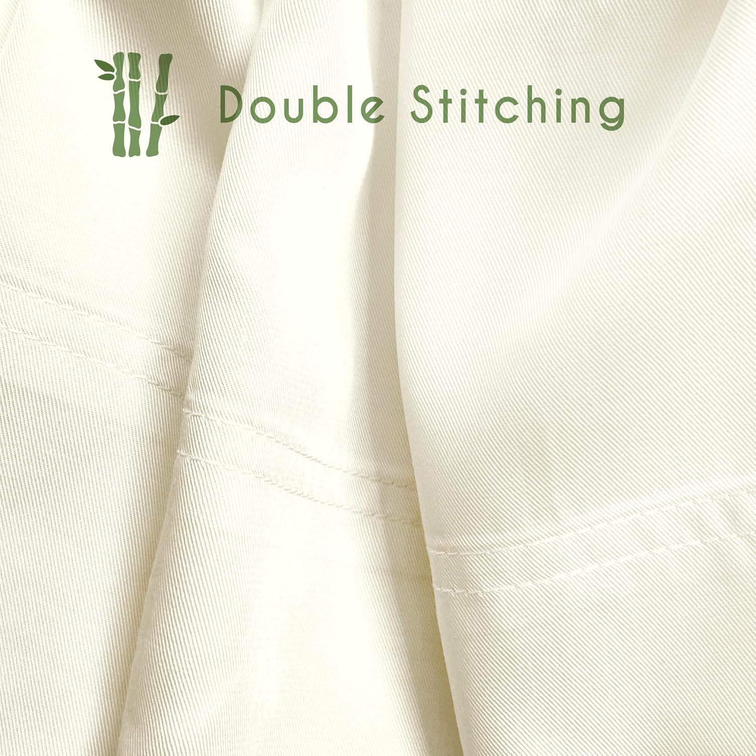 Bamboo Pillowcase Set, Rayon from Bamboo, Strong & Durable, Luxuriously Soft  (Ivory, Standard)