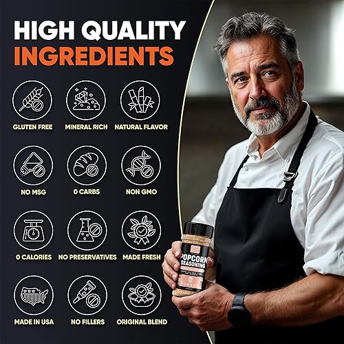 Vista 14 de Condimento para palomitas de maíz, mezcla de condimentos de rancho picante, sin gluten y bajo en sodio, condimentos con sabor a palomitas de maíz