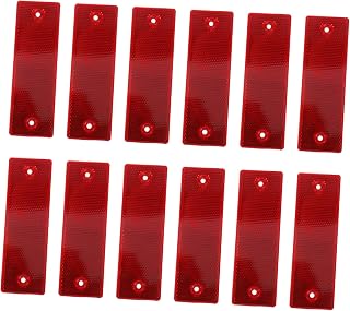 12 Reflectores De Bicicleta De Rayas Rectangulares Reflectantes Adhesivos Reflectantes Para Vehículos Coches Scooters De Plástico Color Rojo