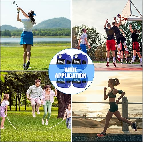 Miniatura 63 de TOODOO Paquete de 6 contadores de mano de 4 dígitos mecánicos de palma, contador de clics de plástico con anillo de dedo de metal para contar Rojo