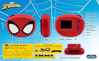 スパイダーマン　キッズデジタルカメラ Amazon.com: ekids Spiderman Kids Camera with SD Card