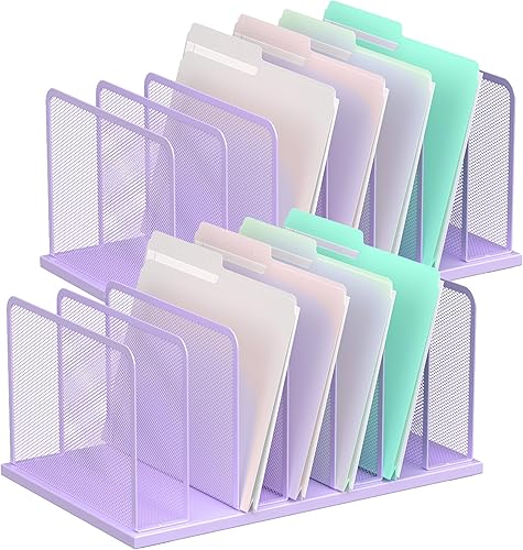 Miniatura 18 de Kuntine.B Organizador de escritorio con 7 compartimentos de malla vertical, organizador de escritorio, clasificador de archivos, soporte de archivos