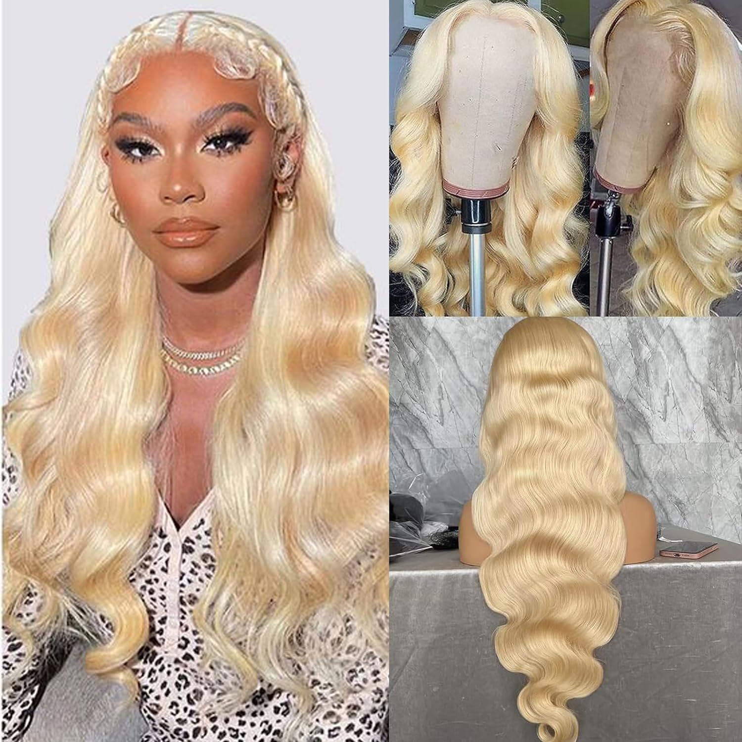 32 Inch Blonde Lace Front Wigs 613 Wig Human Hair 613 HD Transparent Lace Frontal Wigs Body Wave Lace Front Wigs Brazilian Virgin Human Hair Wig