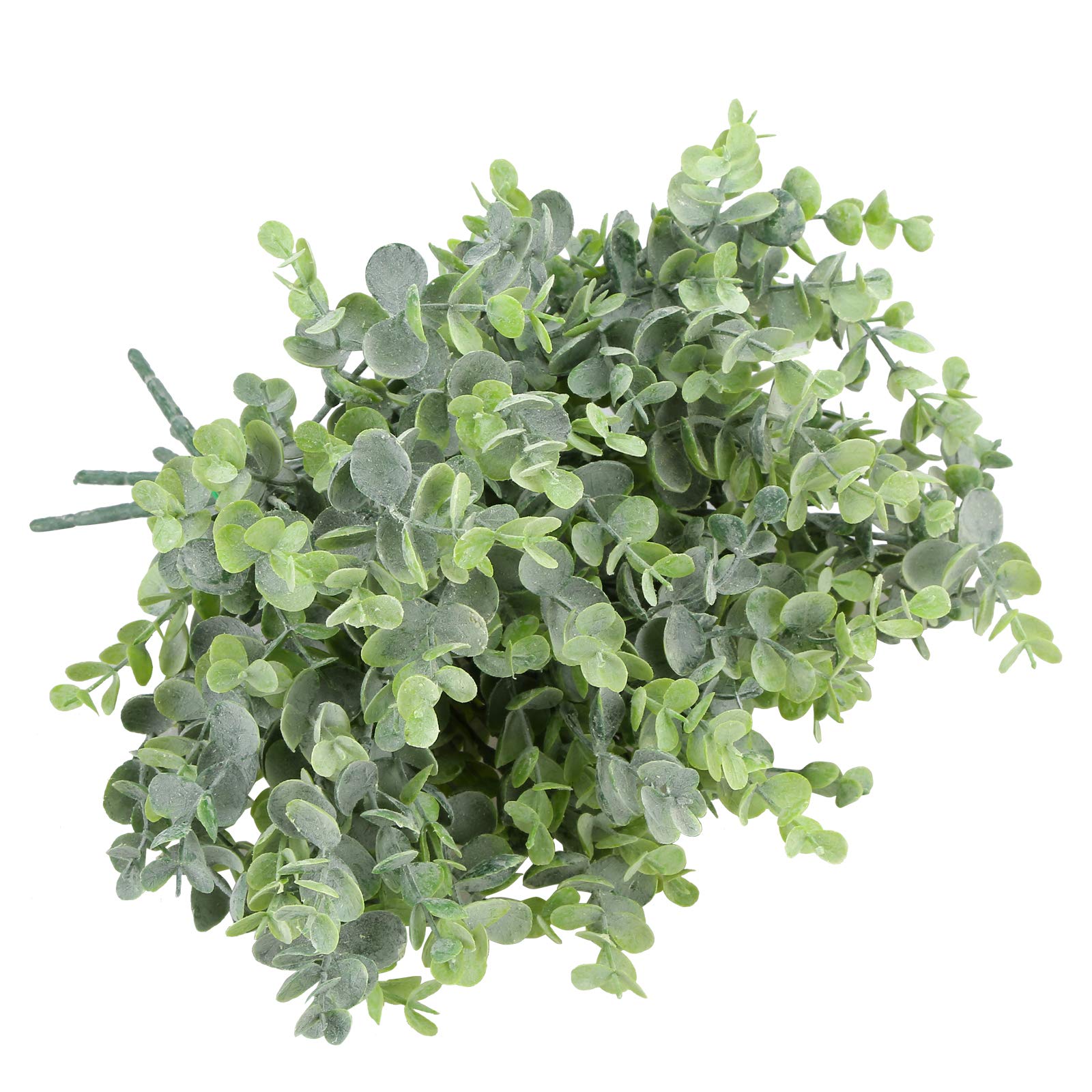 Summer Flower 6 Pcs Eucalyptus Leaves Greenery Artificial Dusty Frosted Stems,Fake Eucalyptus shrubs for Wreath DIY, Hanging Planter,Vases,Farmhouse Home Indoor Wall and Holiday Party Decorations