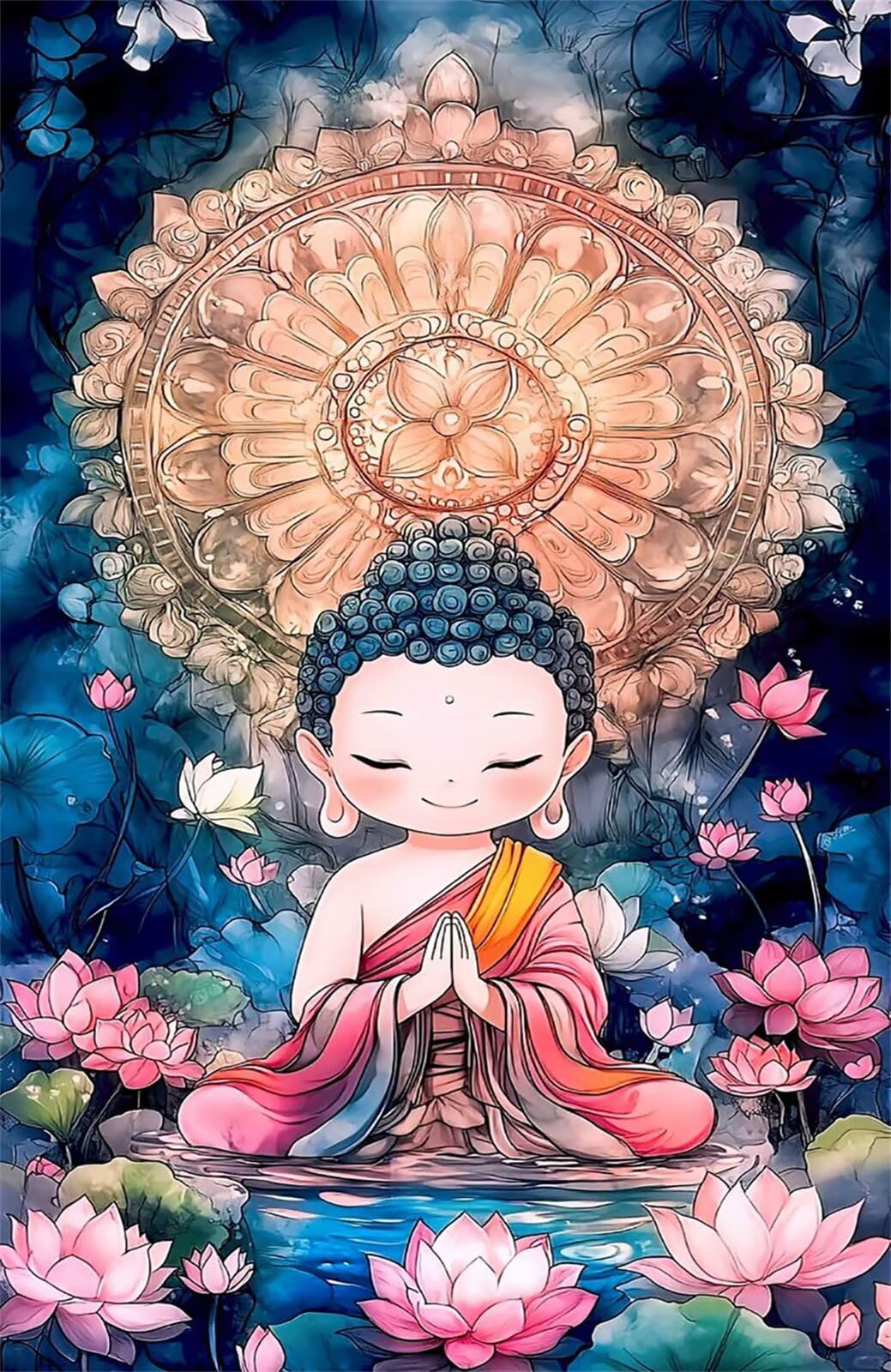 Pink Lotus Zen Jigsaw Puzzle 2000 Teile für Erwachsene - Kniffliges Kunstmotive Denkspiel, Beruhigendes Hobby & Elegante Raumdeko (100x70 cm)