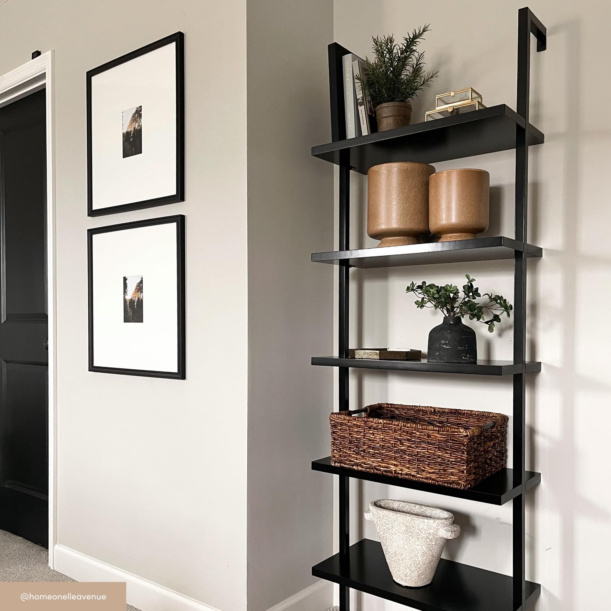 Amazon.com: Nathan James Theo 5-Shelf Black Modern Bookcase, Open
