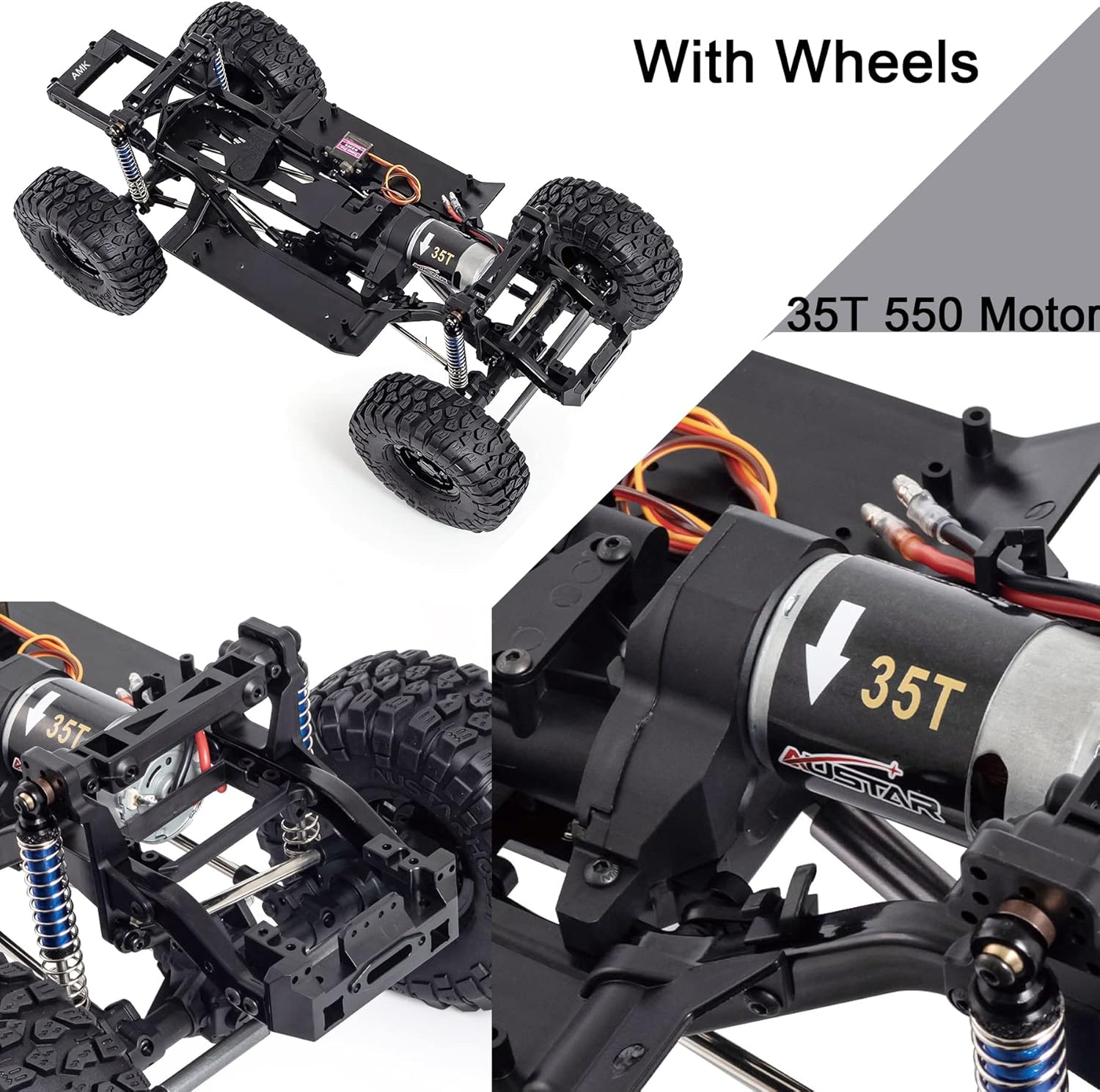 313mm Wheelbase RC Crawler Chassis Frame Builders Kit with 2-Speed Transmission 35T 550 Motor for TRX4 D90 DIY Upgrade (Chassis Have Axle Have Wheels)