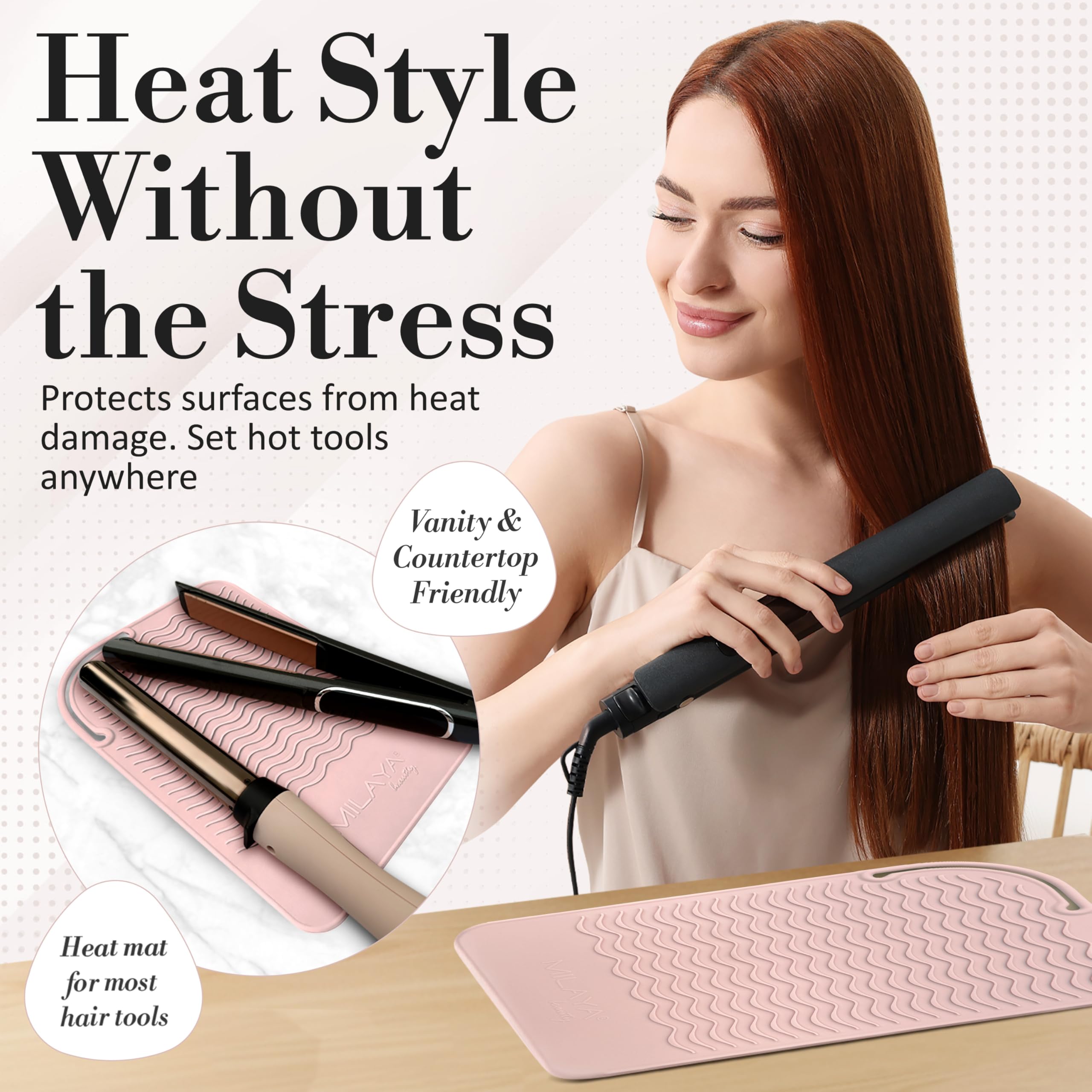 Esterilla profesional grande de silicona resistente al calor para todas las planchas de cabello, rizador, almohadilla alisadora, plancha para cabello plano, herramientas para el cabello,
