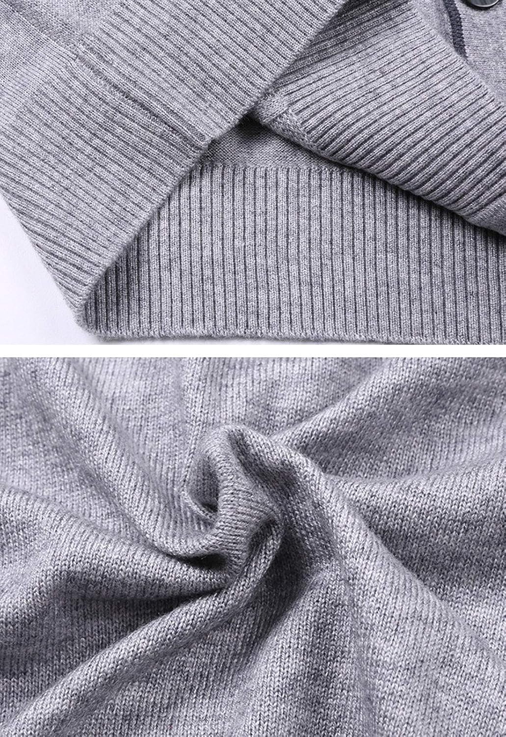 Flygo Men's V-Neck Button Down Cashmere Wool Blend Vest Knitwear Sweater Waistcoat