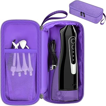 Case for COSLUS / Nicwell / Leominor / Bitvae Water Dental Flosser Toothpick Cordless Washer Water Floss Pick Carry Storage Holder - Black Bag Only, purple, Brand New