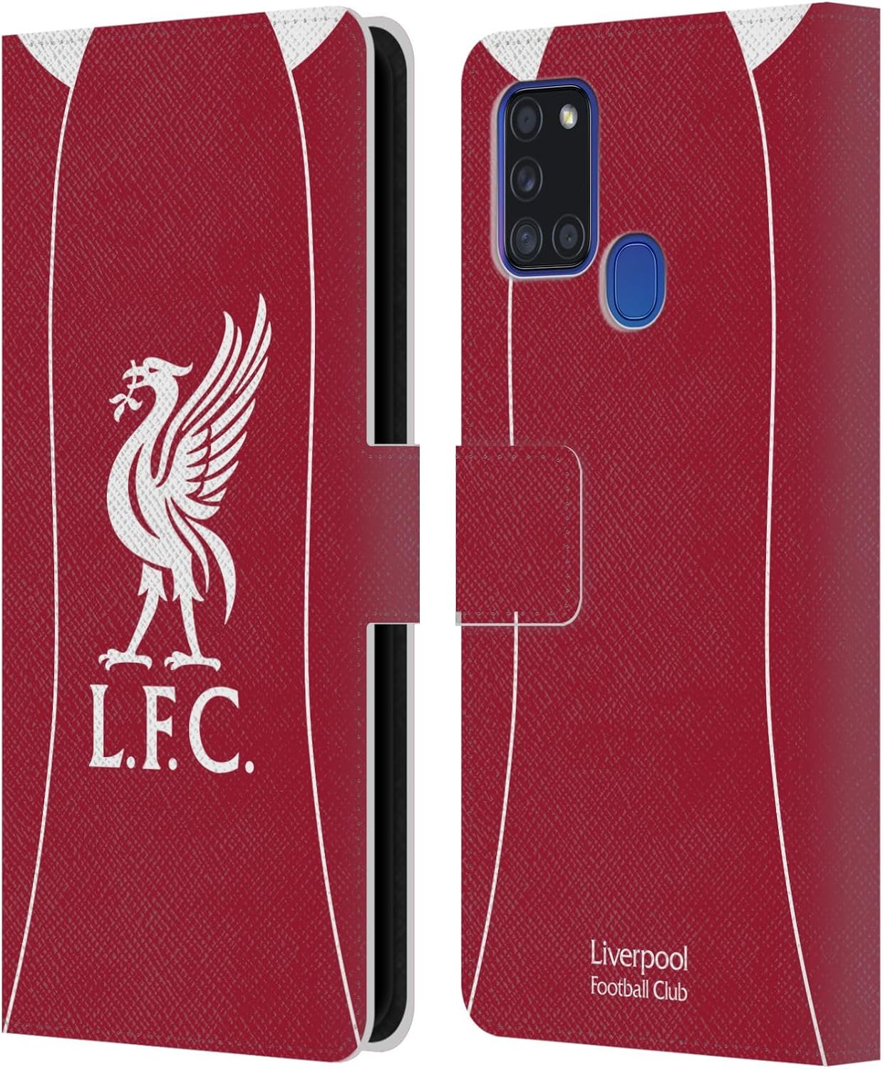 Head Case Designs Officially Licensed Liverpool Football Club Home 2025/26 Kit Leather Wallet Case Compatible with Samsung Galaxy A21s (2020)