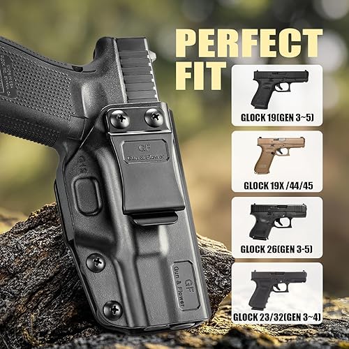 Miniatura 2 de IWB - Funda compatible con Glock 19 19 x 23 32 45 (Gen 5 4 3), funda de transporte interior de cintura compatible con G19 G19x G23 G32 G45, funda de