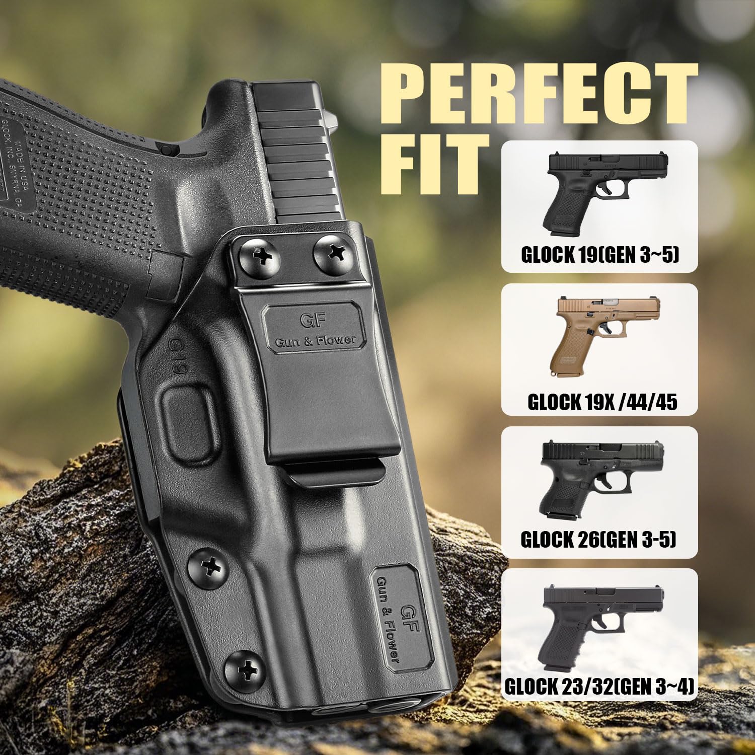 GLOCK19 ホルスター マルイ BCM G19X G45 MAGPUL Amazon.co.jp: IWB Holster Compatible with Glock 19 19x 23 32