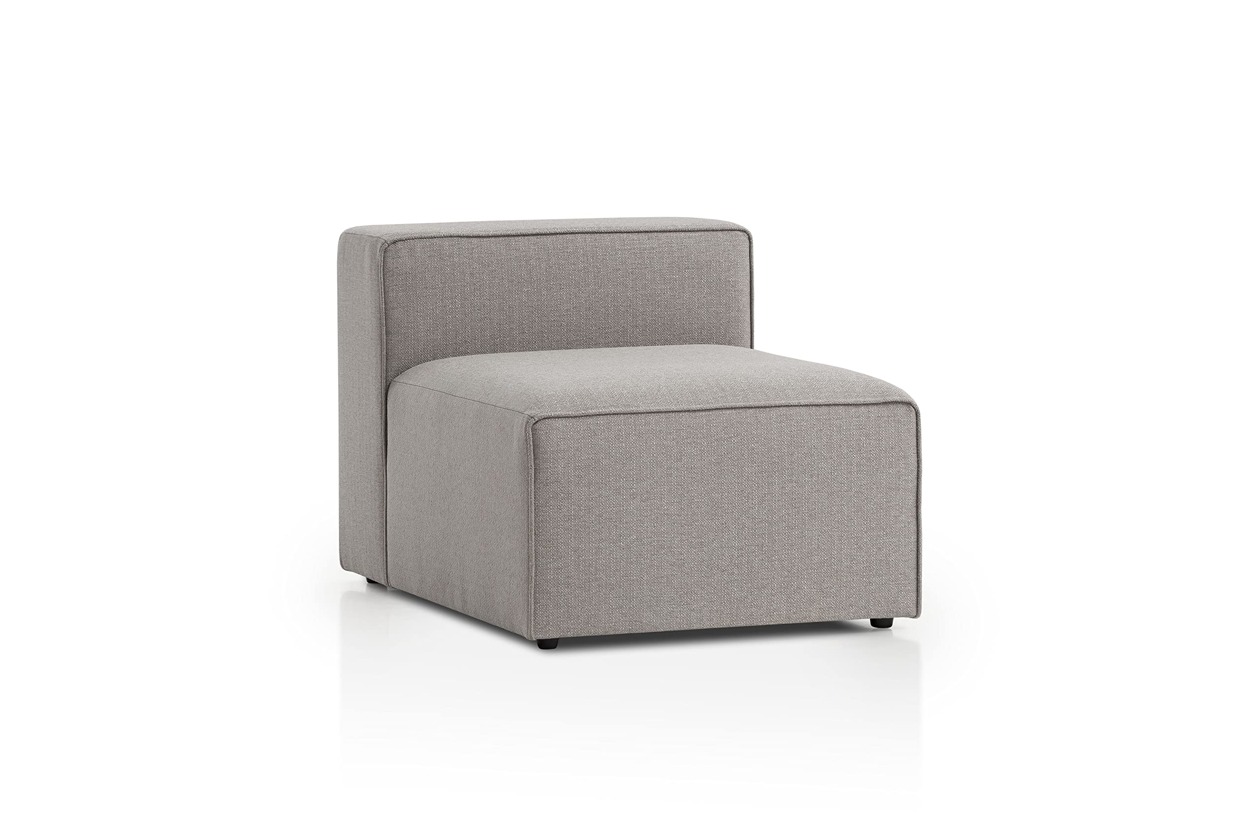 Traumnacht Genua Modular Sofa, individuell kombinierbare Wohnlandschaft, Sitzelement ohne Armteil - strapazierfähiges Möbelgewebe, produziert nach deutschem Qualitätsstandard, hellgrau