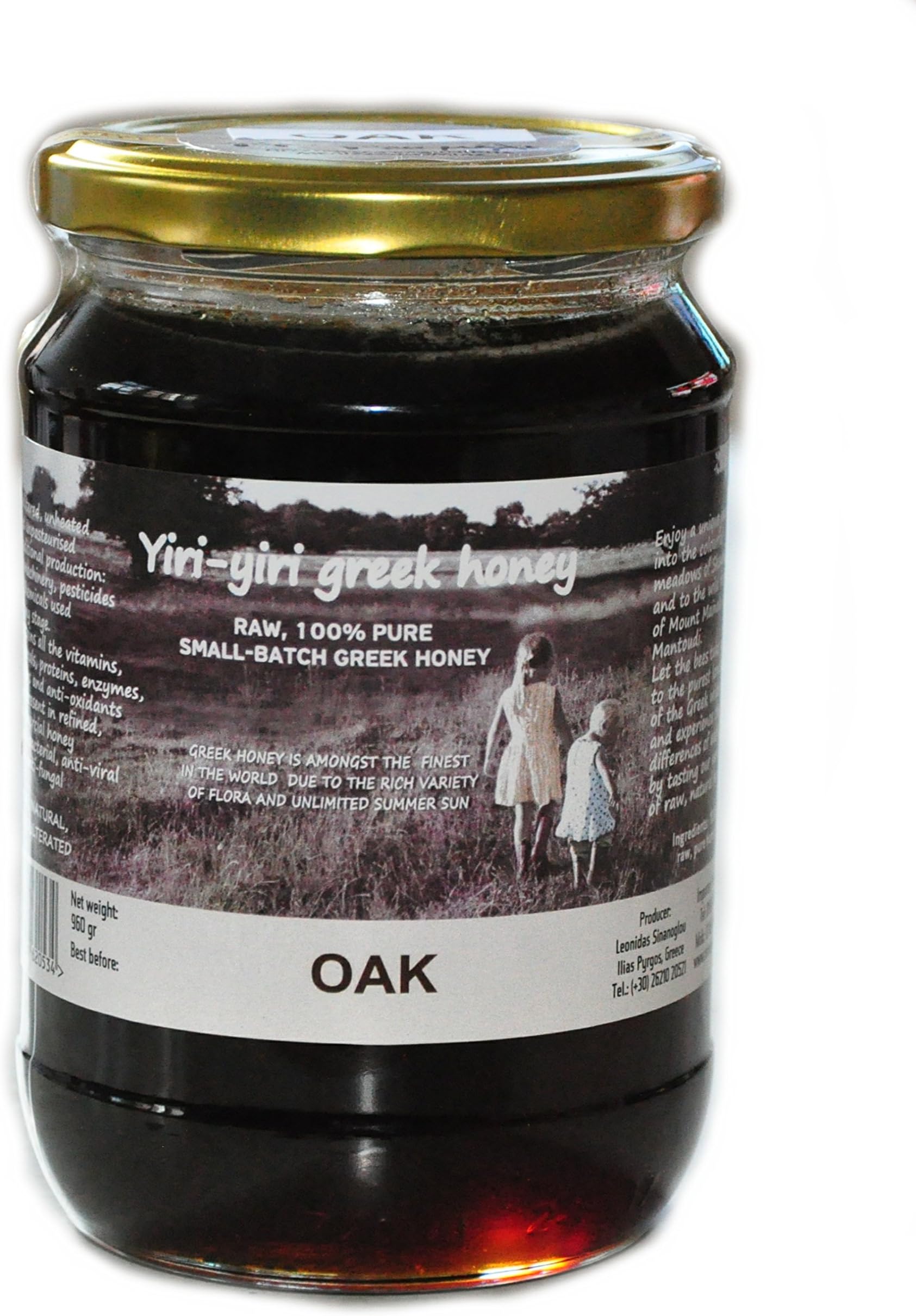RAW Greek Honey 100% Pure - Oak 960g - from The Remote and Wild Oak Forests of Grevena.