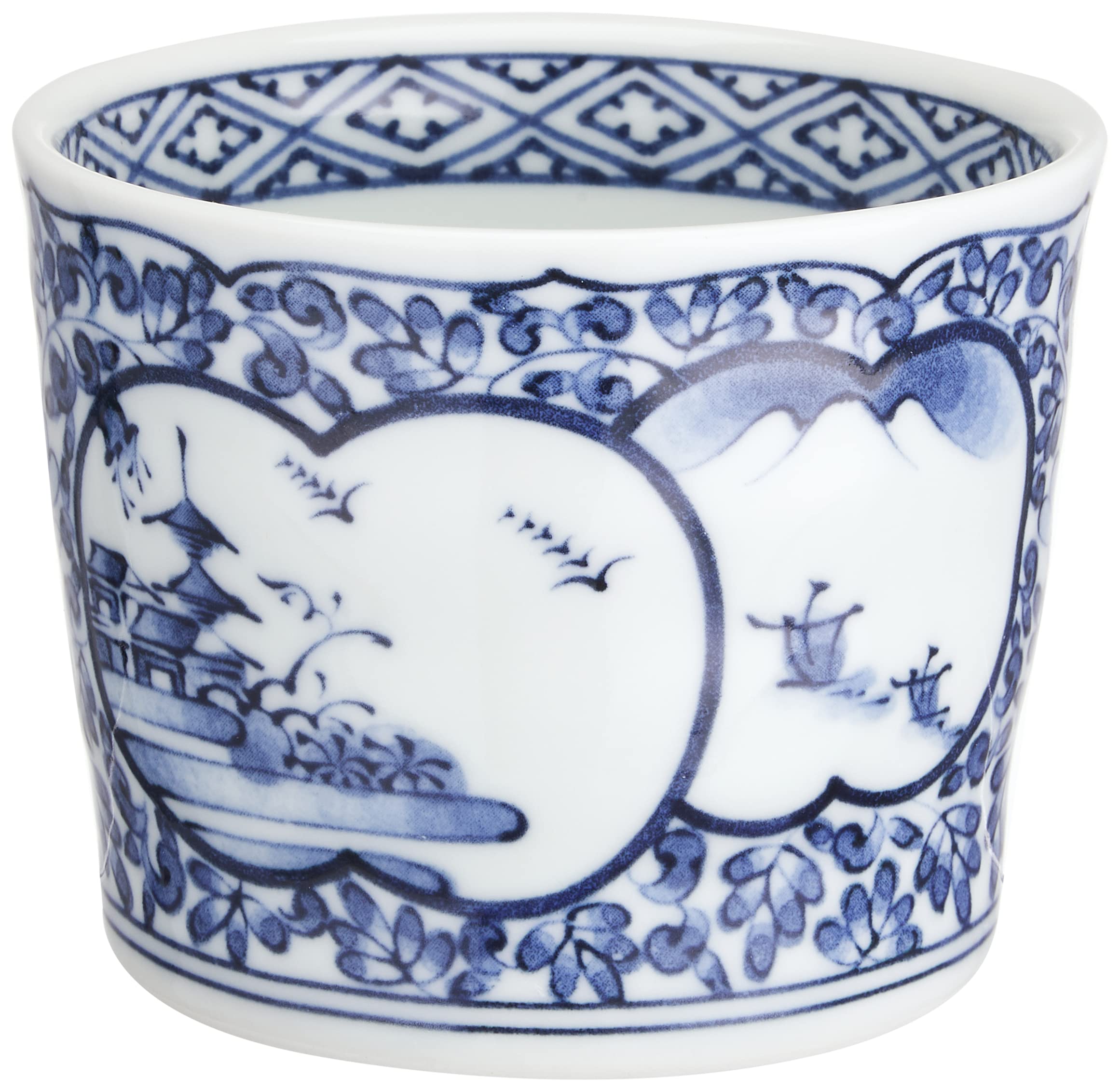 山水画の陶器椀 直径約40cm 乾山銹絵染付山水図茶碗 - MIHO MUSEUM
