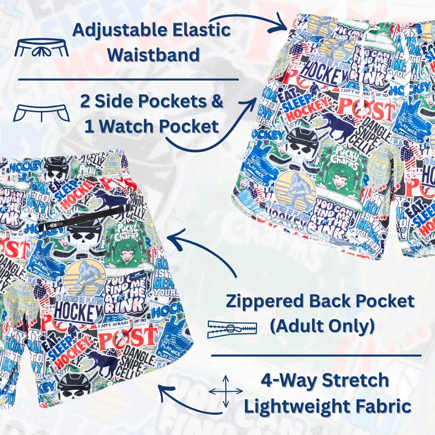 ChalkTalkSPORTS Hockey Ryder Athletic Shorts - Hockey Performance Shorts - Youth & Adult Sizes - Image 4