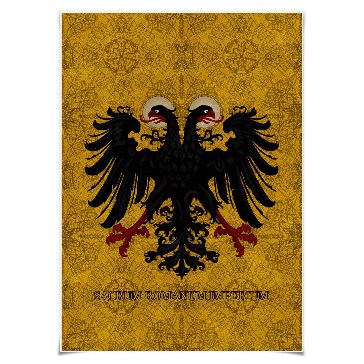 Nice Captain Ancient Empire Banner Empire Flag Poster 70cm x50cm Flag Emblem Canvas Poster (Holy Roman Empire)
