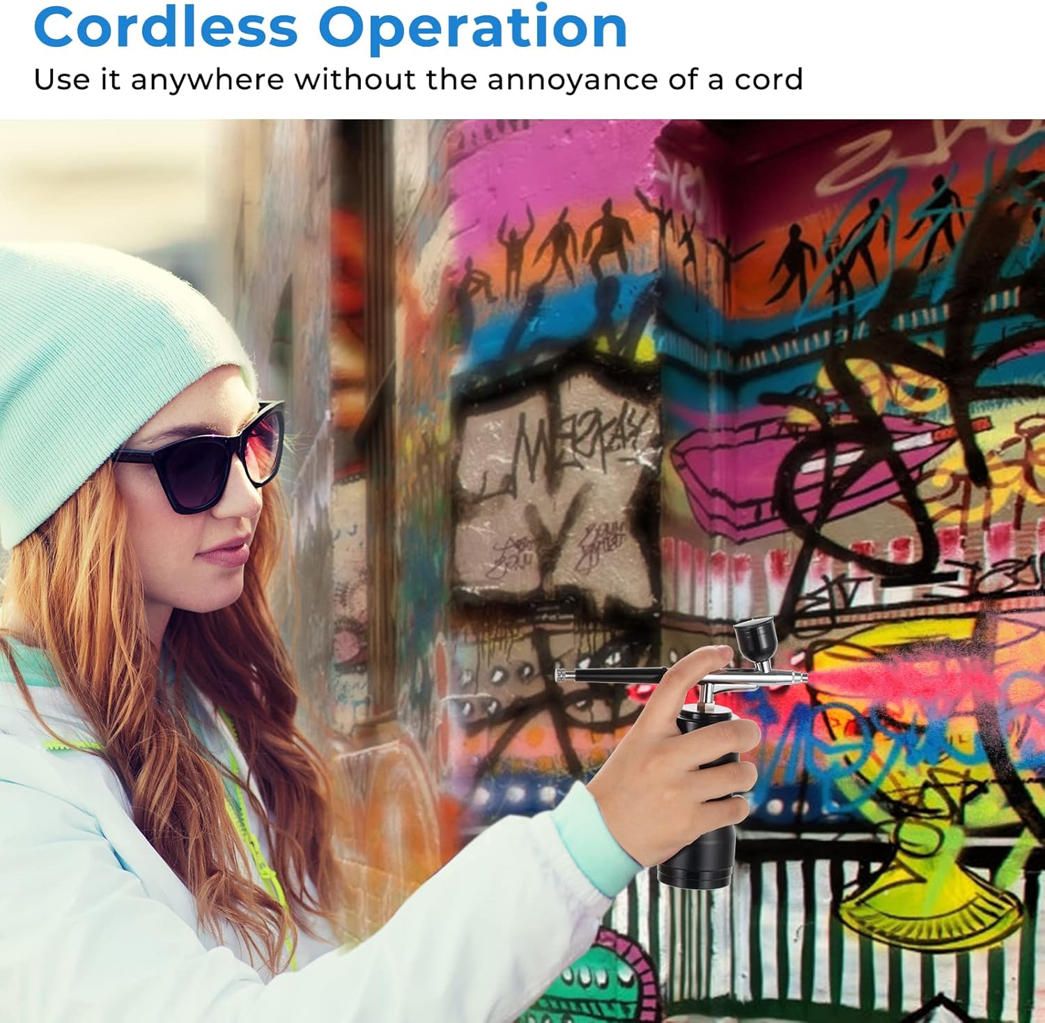 Airbrush Kit with Compressor, Air Brush Painting Set, Portable Cordless Auto Airbrush Gun Kit, 30PSI Handheld Mini Air Brush Gun Set for Makeup, Nail Art, Cake Decor, Model Coloring (Black) : Arts, Crafts & Sewing