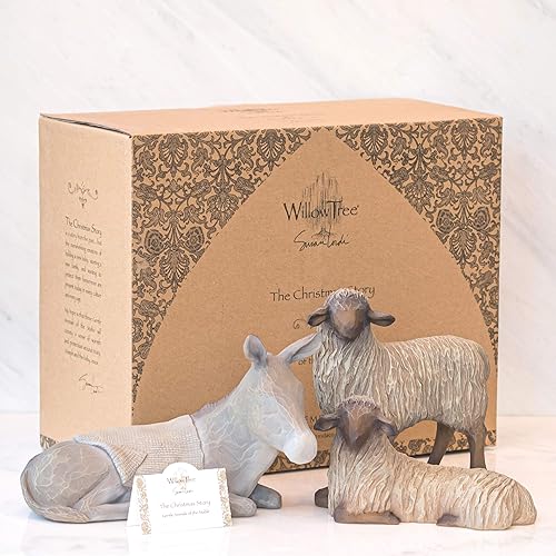 Miniatura 4 de Willow Tree Gentle Animals of The Stable for The Christmas Story, figuras esculpidas pintadas a mano, juego de 3 piezas