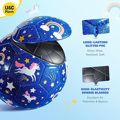 Miniatura 4 de U&C Planet Soccer Ball Size 2 Size 3 Size 4 for Toddler Kids with Pump Deflated, Stocking Stuffer Christmas Child Shoebox Gift, 1 Pack 2 Pack