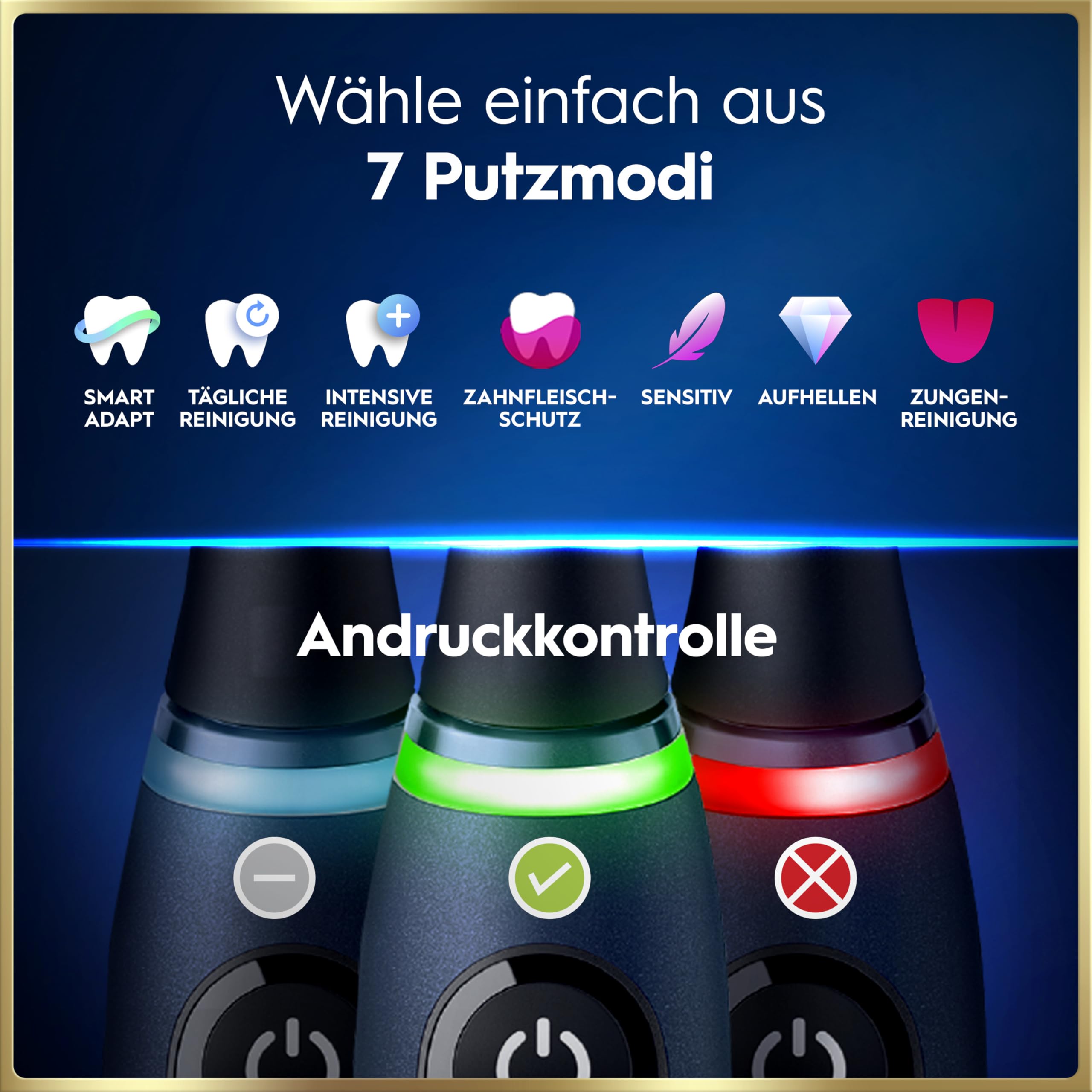 Oral-B iO Series 9 Elektrische Zahnbürste, Blau | Inkl. 3 Aufsteckbürsten, Lade-Reise-Etui, CHIP Testsieger (11/25), Electric Toothbrush mit 7 Modi für Zahnpflege