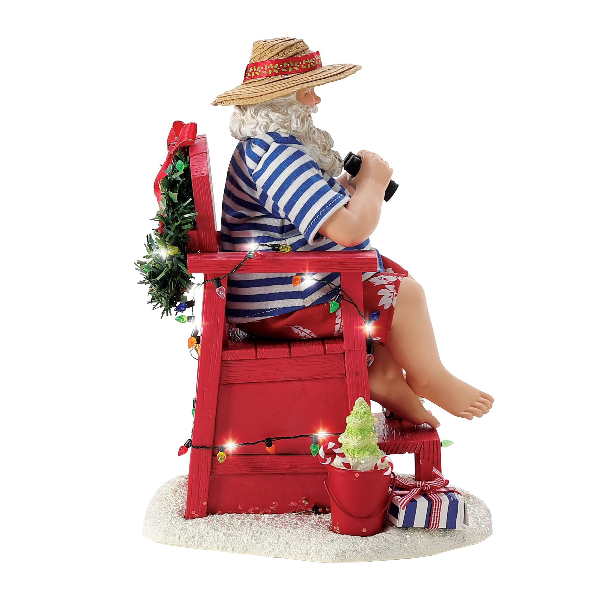 Department 56 Possible Dreams Figurine lumineuse Père Noël au bord de la mer, 26,7 cm, multicolore