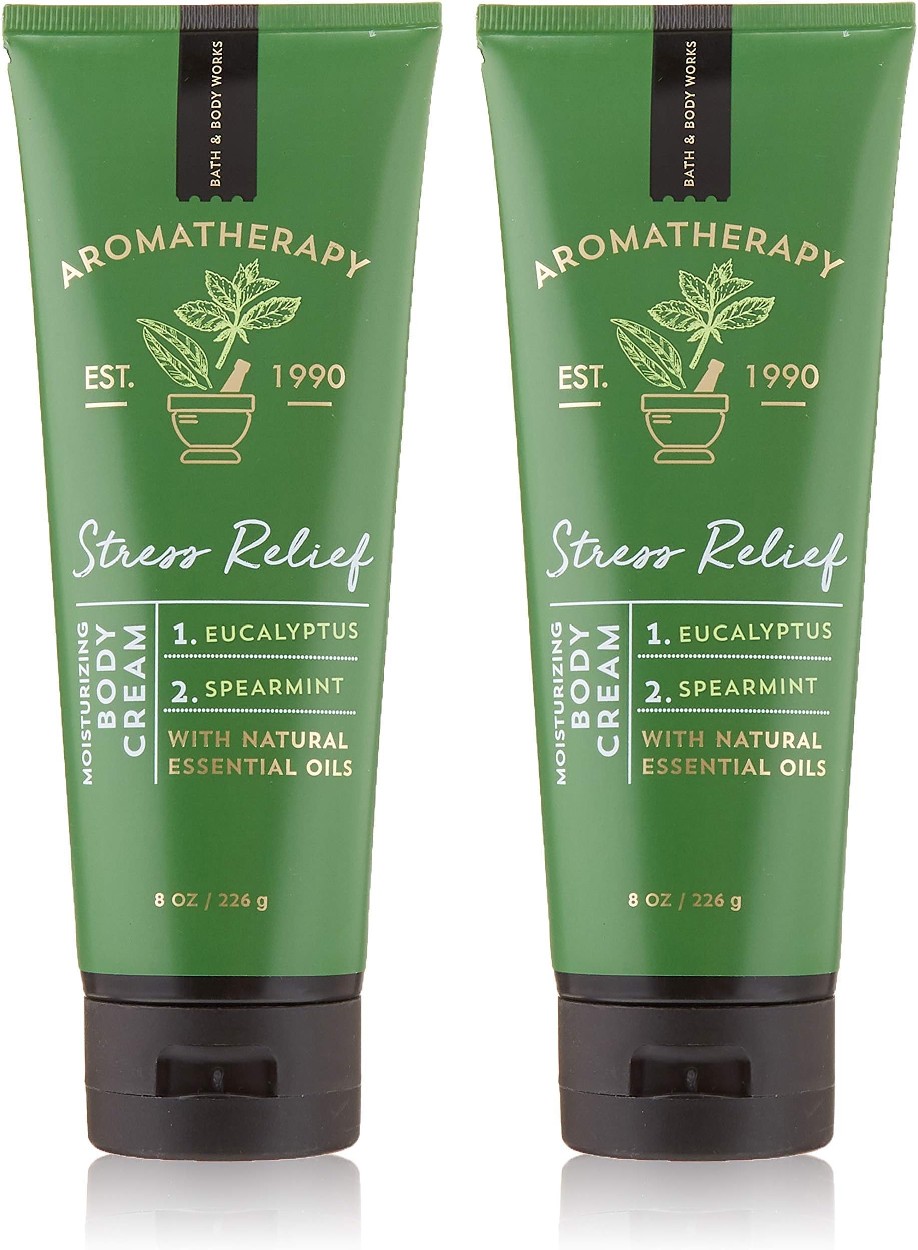 Aromatherapy Stress Relief Eucalyptus Spearmint Body Cream 8.0 oz, 226g (2 Pack) by Bath & Body Works