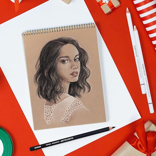 Miniatura 7 de Lápices de carbón blanco para dibujar, 10 lápices de colores blancos profesionales para dibujar, sombrear, mezclar, lápices de tiza blanca para