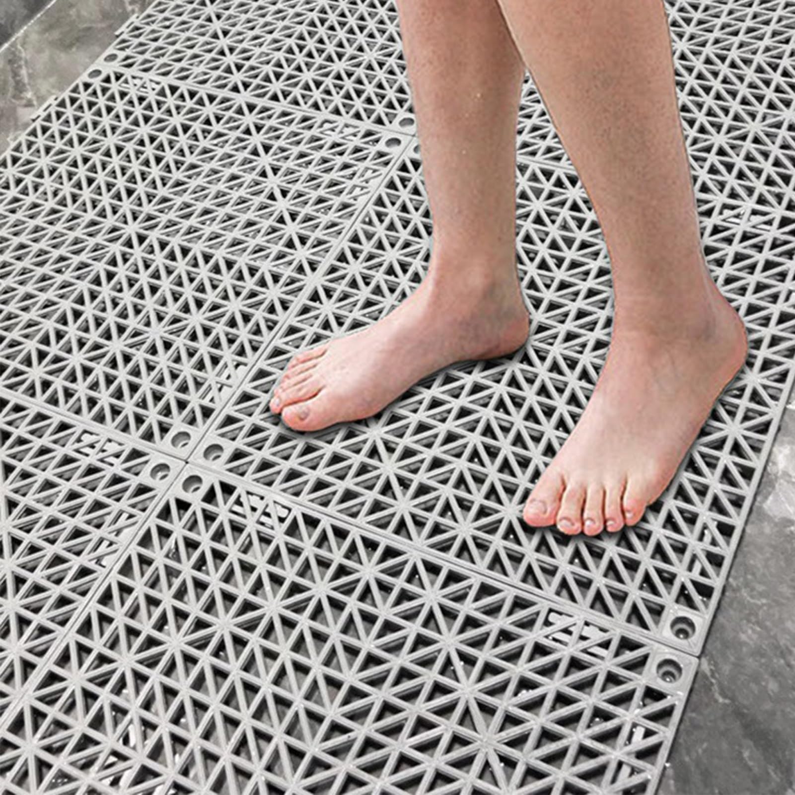PVC Esterilla Tina Drenaje Raised Bathroom Mat Alfombrillas Antideslizantes entrelazadas Baños, almacenes temporales(Red,10pieces)