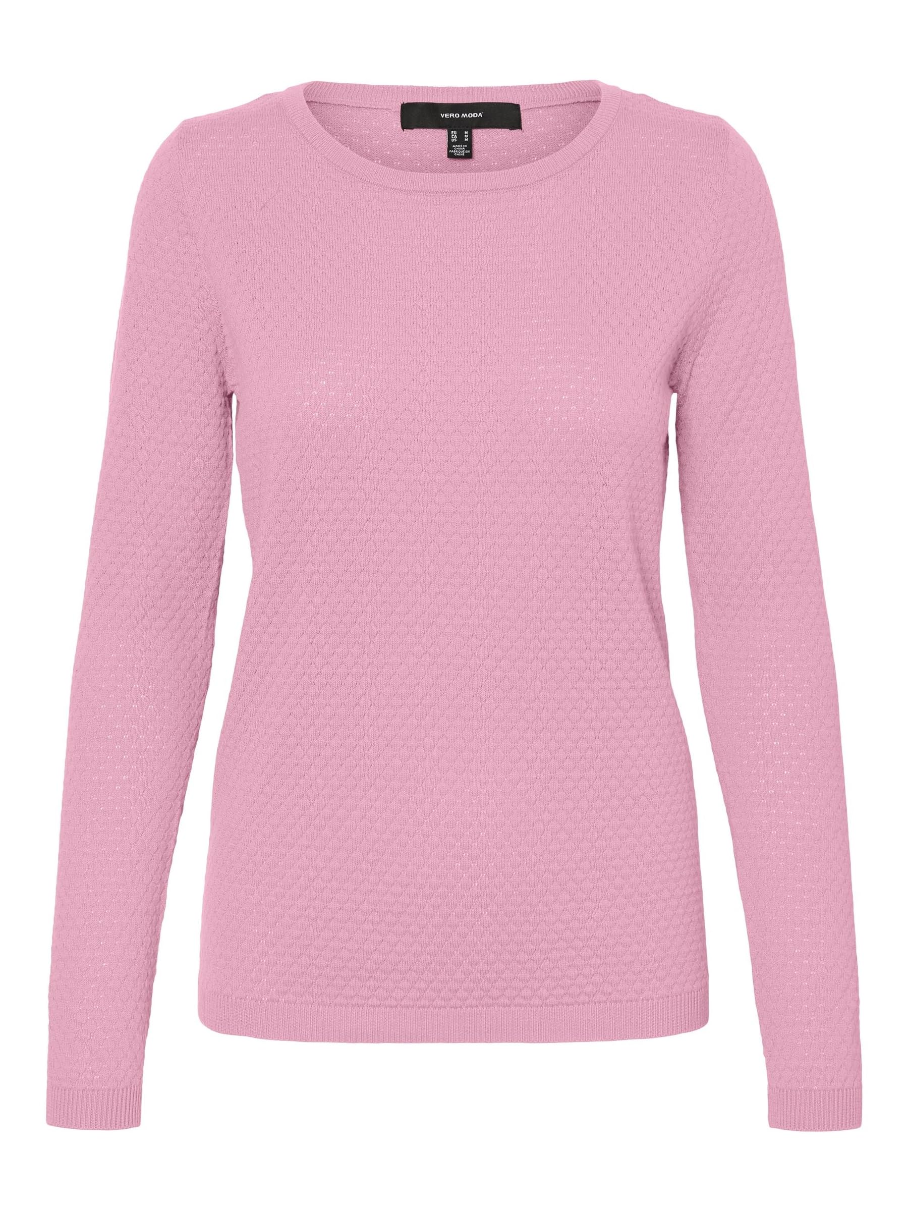 VERO MODAWomen's Vmcare Structure Ls O-Neck Blou Ga Noos Sweater