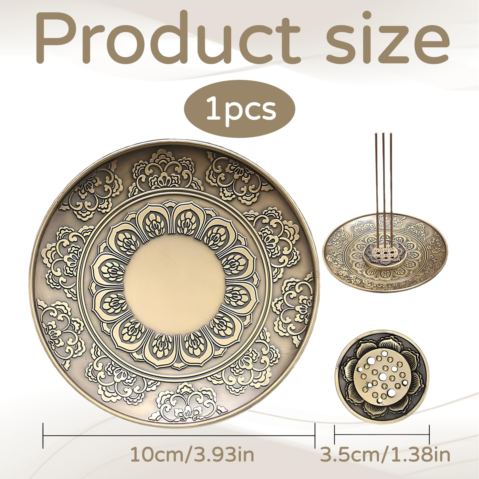 Gouden Antieke Tibetaans Lotus Wierookbrander (Groot) - Dragon Euro