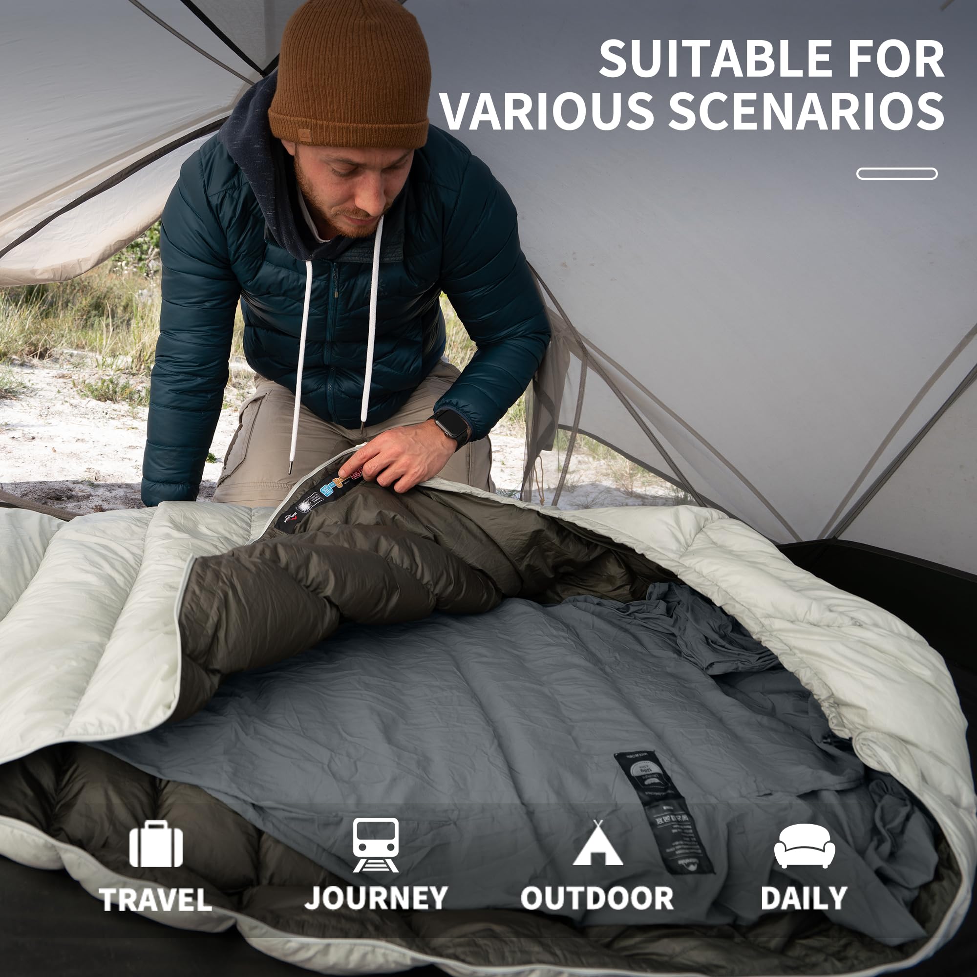 Naturehike Gigoteuse Ultra Légère - Sac De Couchage D'été - Portable - Étanche - Compact - Pour Enfants Et Adultes - Pour Le Camping, Le Trekking, Les Activités De Plein Air Pendant