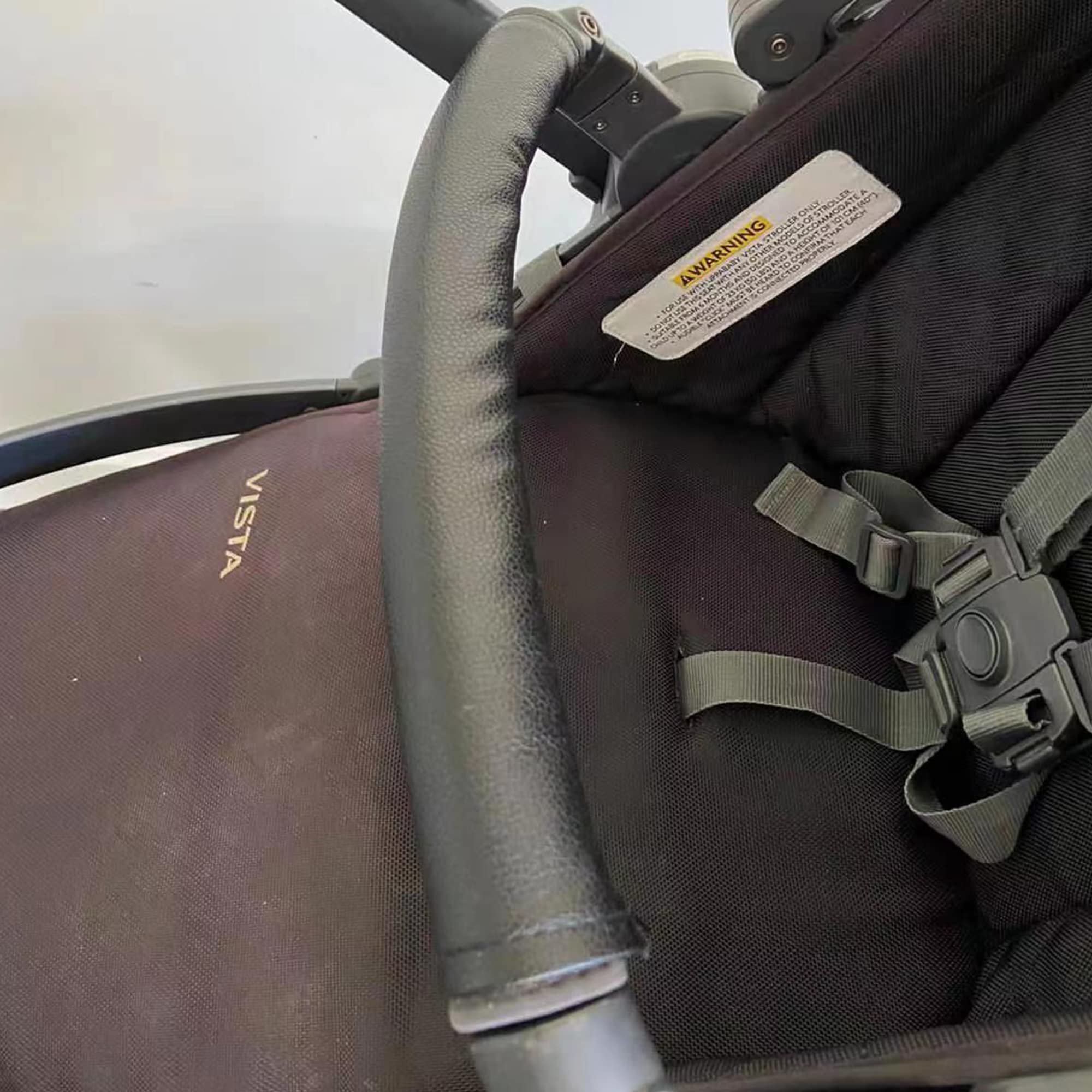 Baby Stroller Leather Armrest Handle Cover Compatible With