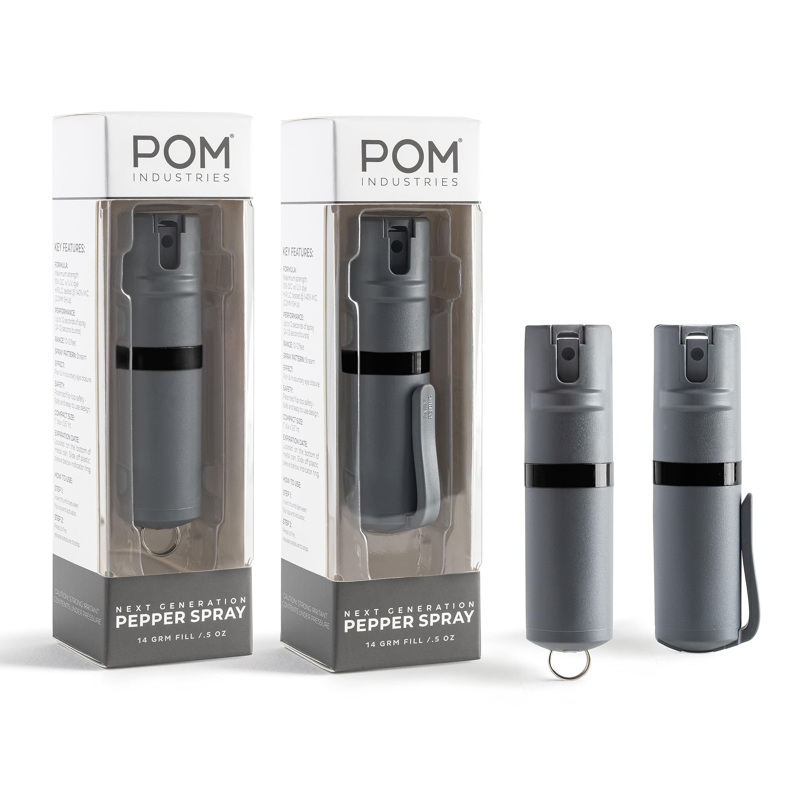 Buy POM Pepper Spray Combo Pack Clip & Keychain Maximum Strength OC