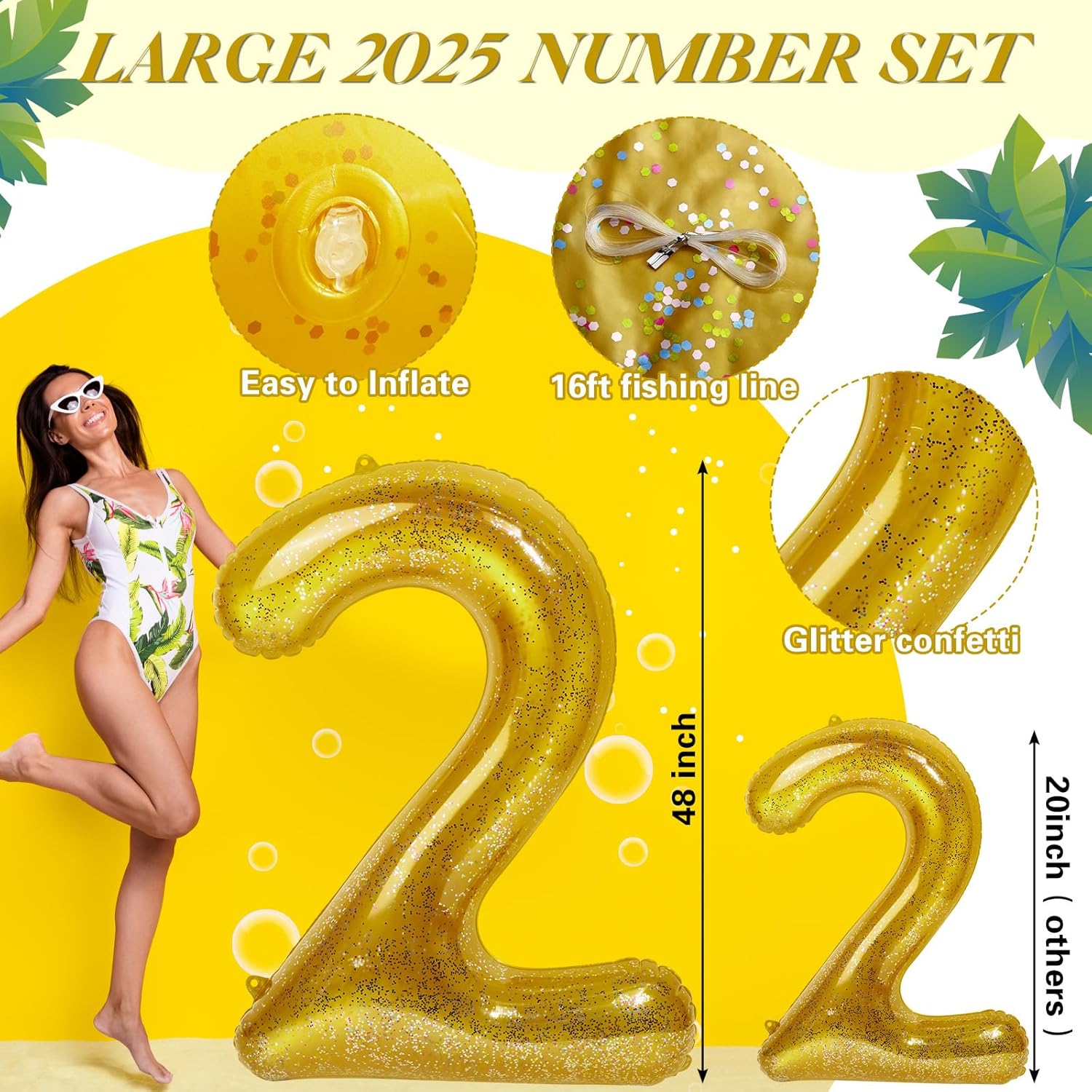HyDren 48" Huge Graduation Pool Float 2026 Grad Prom Inflatable Letter Giant Party Decorations Floating Numbers Letters for Pool Beach Class of 2026 Party Decor