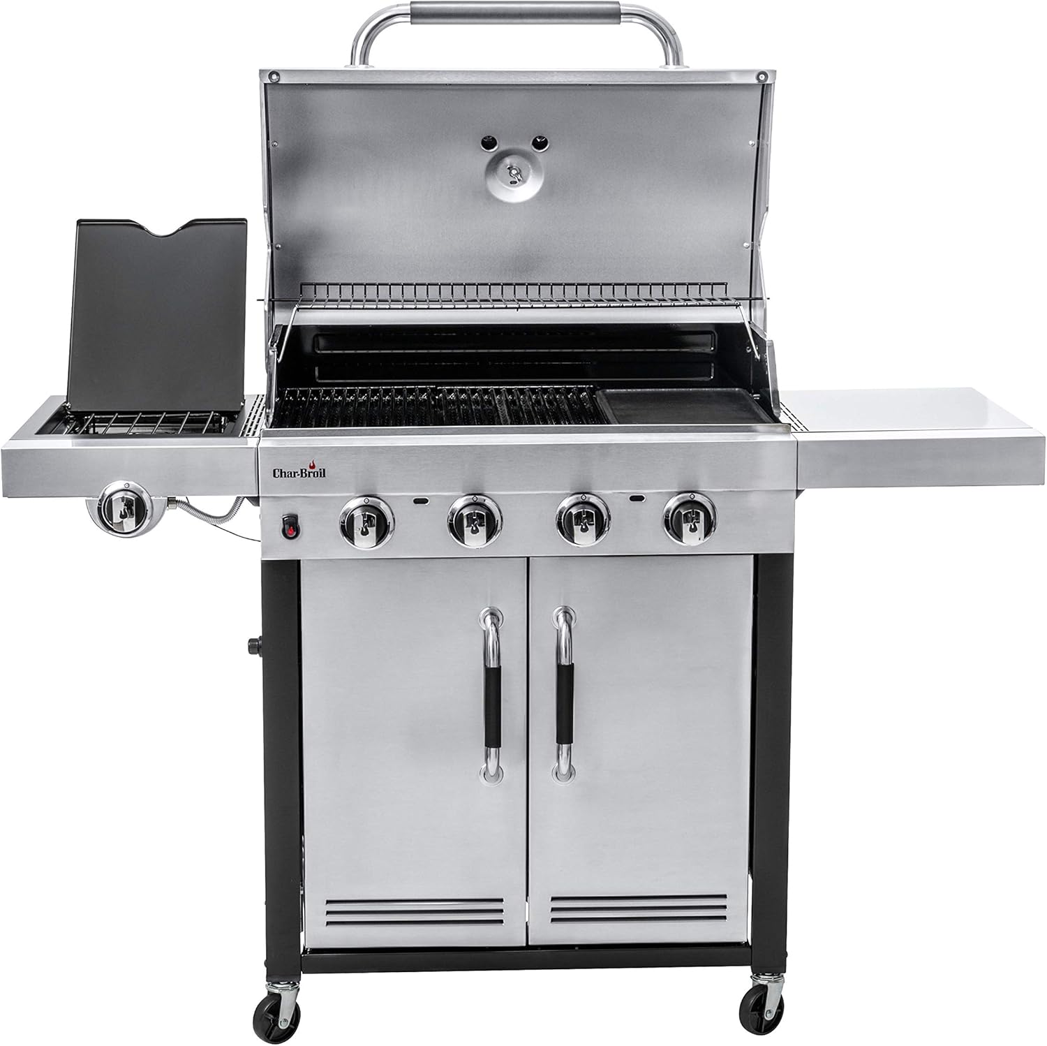 Char-Broil Advantage Series 445S, Barbecue In Acciaio Inox A Quattro Bruciatori Con Bruciatore Laterale, 144 x 59.5 x 115.5 Cm Char-Broil Advantage Series 445S, Barbecue In Acciaio Inox A Quattro Bruciatori Con Bruciatore Laterale, 144 x 59.5 x 115.5 Cm