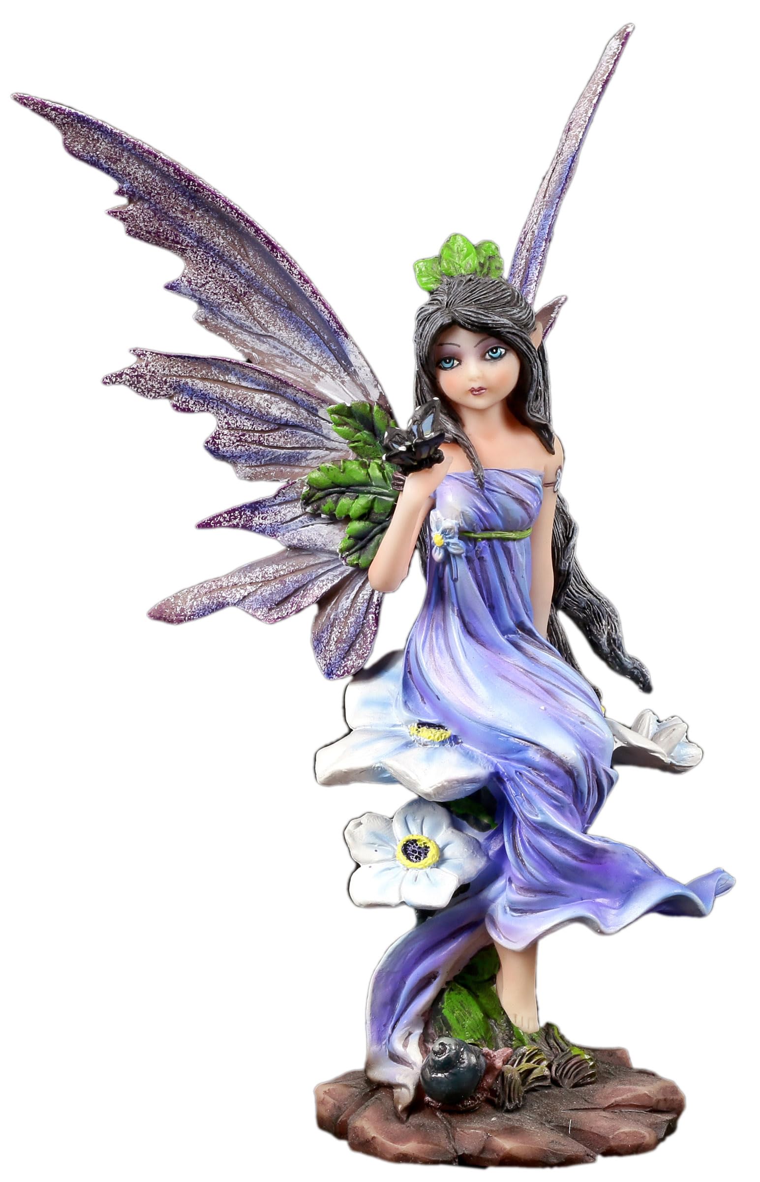 Frühlings Elfen Figur mit Schmetterling - Feen Fantasy Elfenfigur Deko Flügel