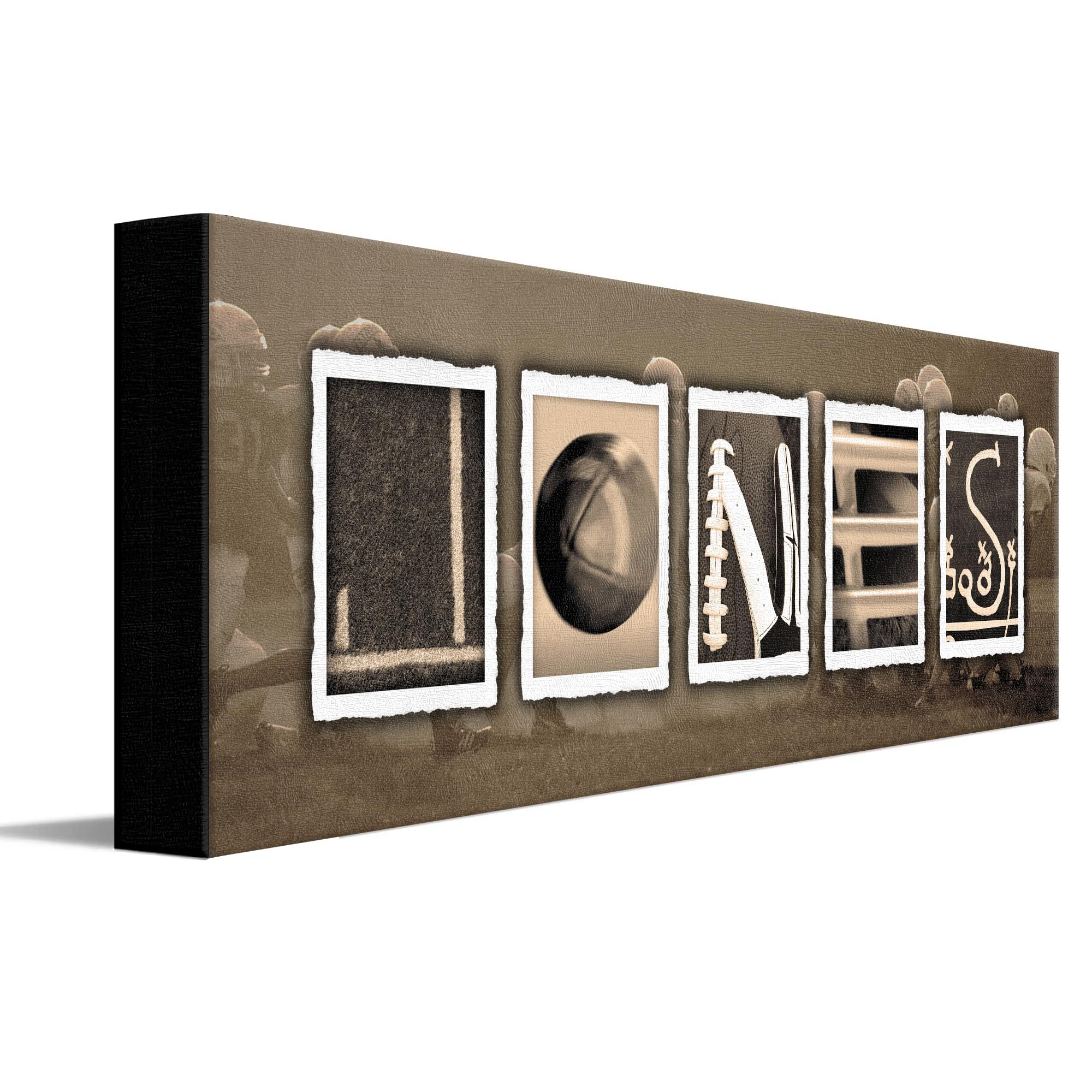 VINTAGE FOOTBALL Custom Name Art | Premium Unframed Poster | 18”x6"